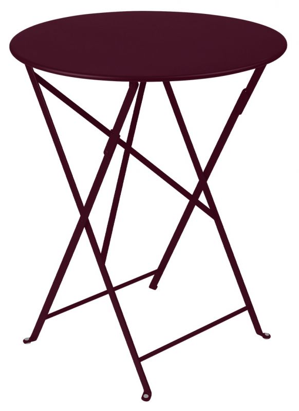 Bistro Outdoor Round Folding table Fermob Black cherry